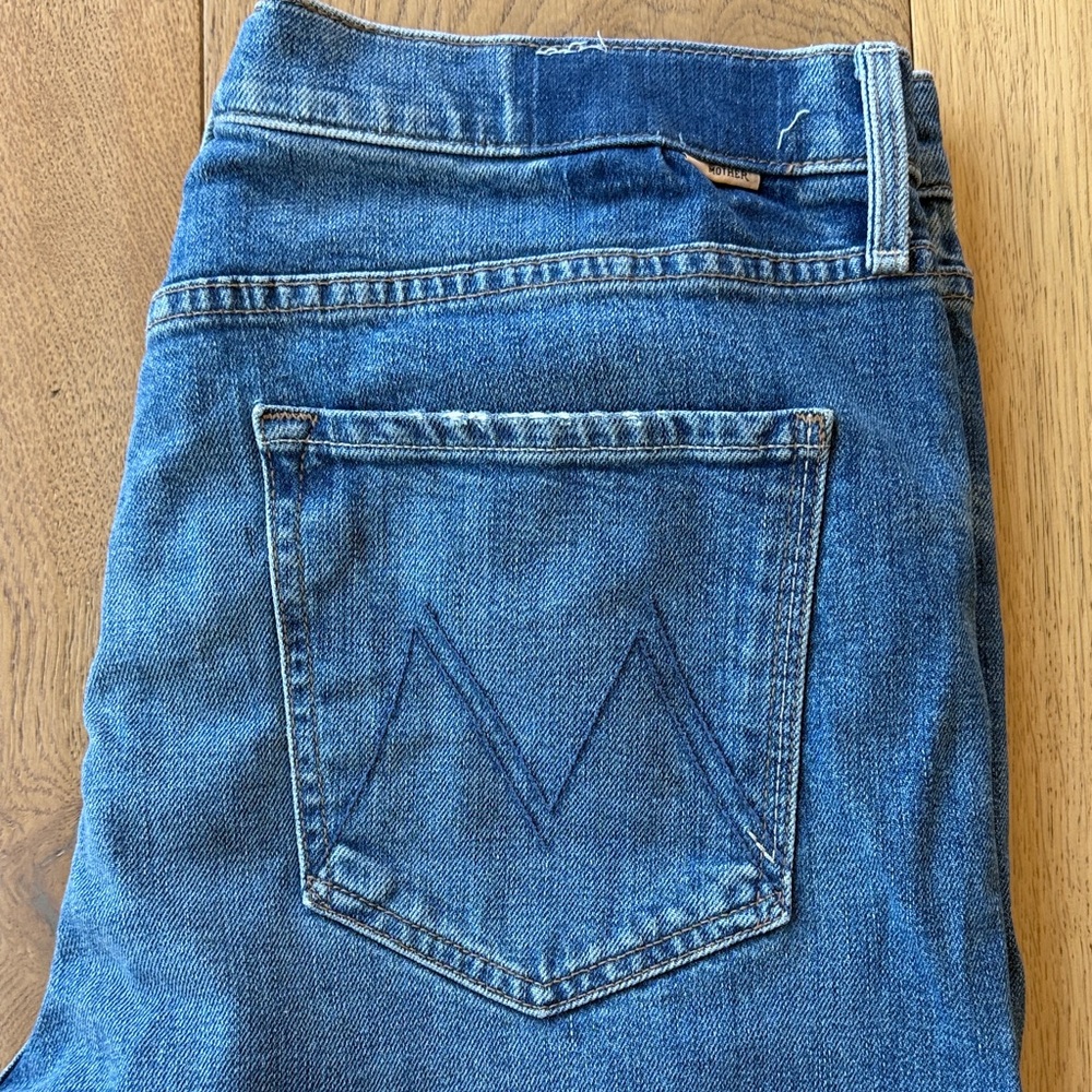 MOTHER Blue Cropped Ankle Jeans